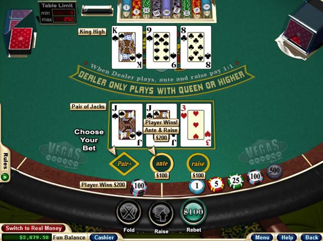 Free online blackjack 3 card poker